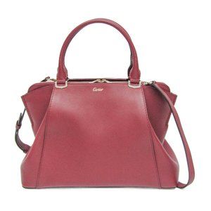 CARTIER Red Leather Shoulder Bag